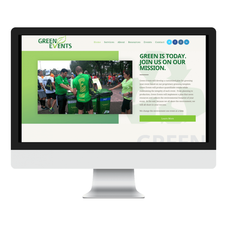 green events website design